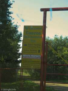 Canyon-Ski Area Sign