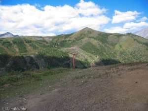 Curved T-bar North-Looking down the down line